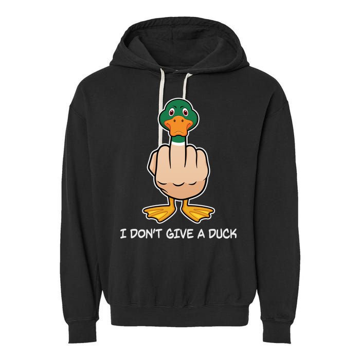 Funny I Don't Give A Duck Garment-Dyed Fleece Hoodie