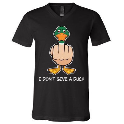 Funny I Don't Give A Duck V-Neck T-Shirt