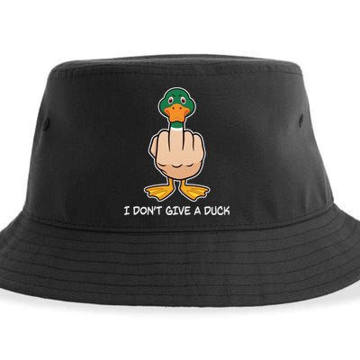 Funny I Don't Give A Duck Sustainable Bucket Hat