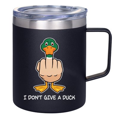 Funny I Don't Give A Duck 12oz Stainless Steel Coffee Mug