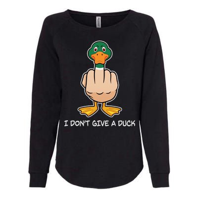 Funny I Don't Give A Duck Womens California Wash Sweatshirt