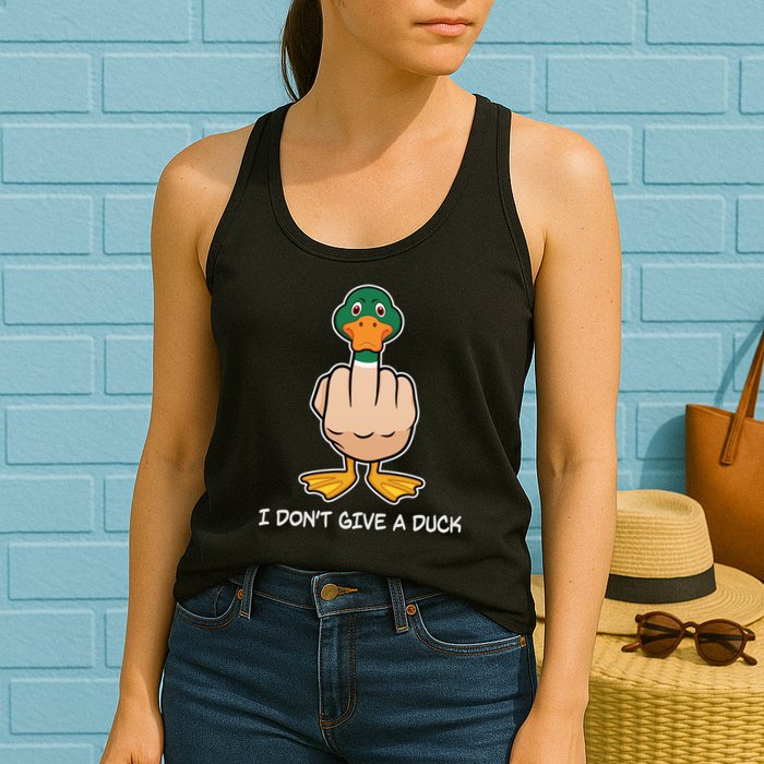 Funny I Don't Give A Duck Womens Tank Top