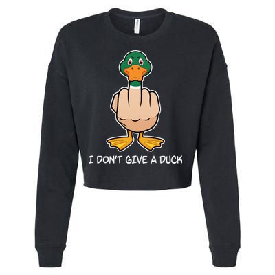 Funny I Don't Give A Duck Cropped Pullover Crew