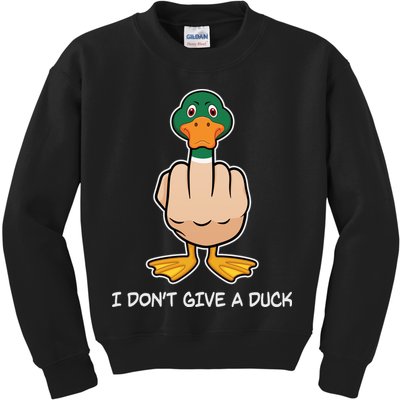 Funny I Don't Give A Duck Kids Sweatshirt