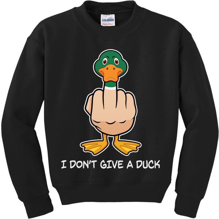 Funny I Don't Give A Duck Kids Sweatshirt