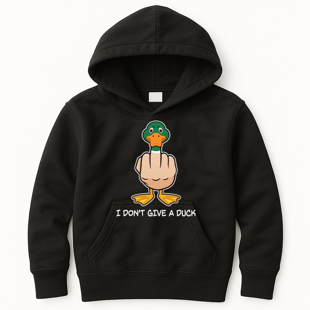 Funny I Don't Give A Duck Kids Hoodie