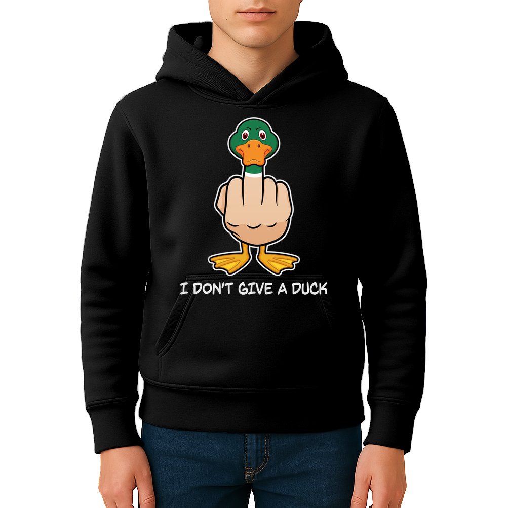 Funny I Don't Give A Duck Kids Hoodie