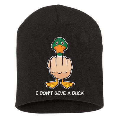 Funny I Don't Give A Duck Short Acrylic Beanie