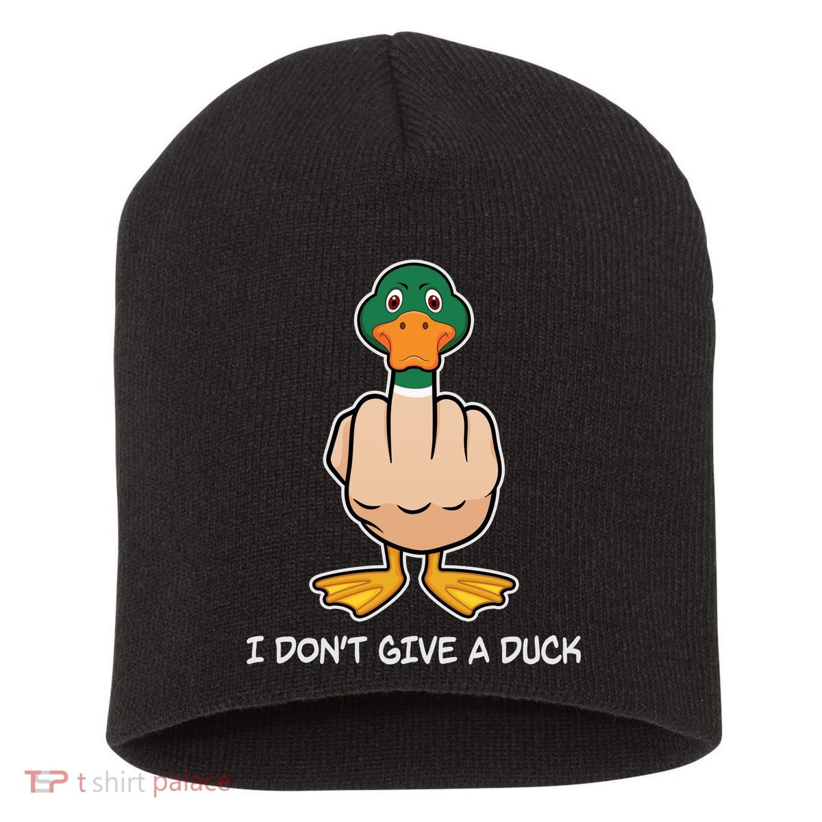 Funny I Don't Give A Duck Short Acrylic Beanie