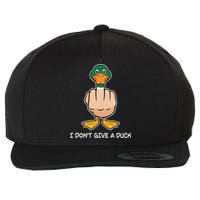 Funny I Don't Give A Duck Wool Snapback Cap