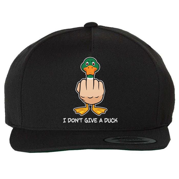 Funny I Don't Give A Duck Wool Snapback Cap