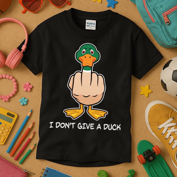 Funny I Don't Give A Duck Kids T-Shirt