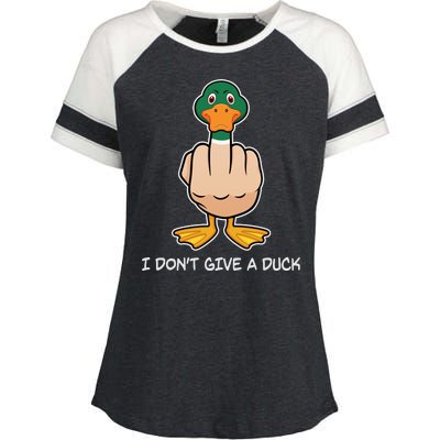 Funny I Don't Give A Duck Enza Ladies Jersey Colorblock Tee