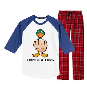 Funny I Don't Give A Duck Raglan Sleeve Pajama Set