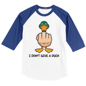 Funny I Don't Give A Duck Baseball Sleeve Shirt