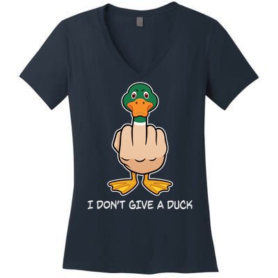 Funny I Don't Give A Duck Women's V-Neck T-Shirt