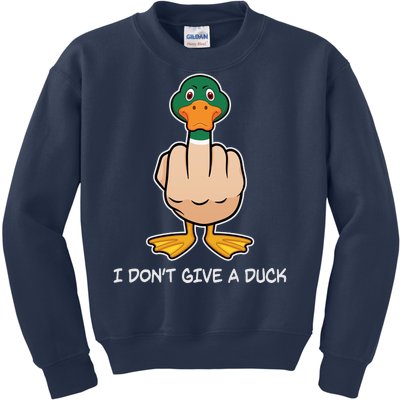 Funny I Don't Give A Duck Kids Sweatshirt