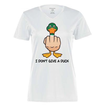 Funny I Don't Give A Duck Women's Momentum V-Neck T-Shirt