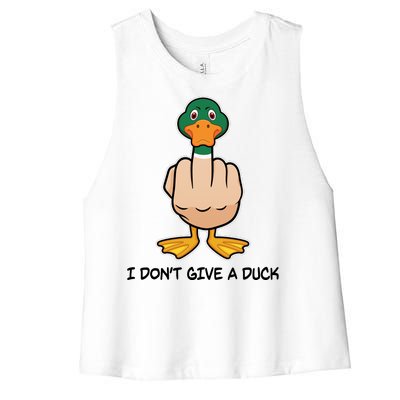 Funny I Don't Give A Duck Women's Racerback Cropped Tank