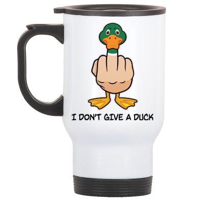 Funny I Don't Give A Duck Stainless Steel Travel Mug