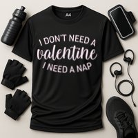 Funny I Don't Need A Valentine I Need A Nap Performance Shirt