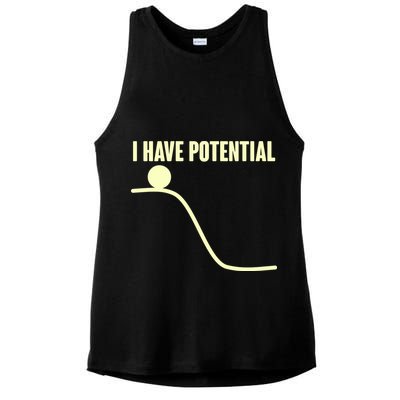 Funny I Have Potential Science  Ladies PosiCharge Tri-Blend Wicking Tank