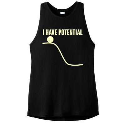 Funny I Have Potential Science  Ladies PosiCharge Tri-Blend Wicking Tank