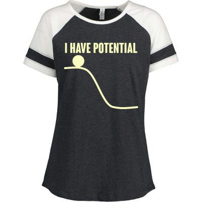 Funny I Have Potential Science  Enza Ladies Jersey Colorblock Tee