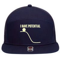 Funny I Have Potential Science  7 Panel Mesh Trucker Snapback Hat