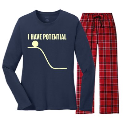 Funny I Have Potential Science  Women's Long Sleeve Flannel Pajama Set 