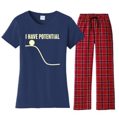 Funny I Have Potential Science  Women's Flannel Pajama Set