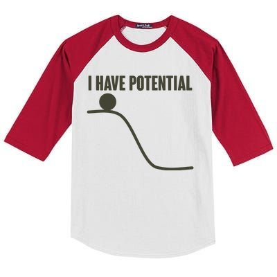 Funny I Have Potential Science  Kids Colorblock Raglan Jersey