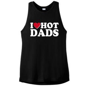 Funny I Heart Love Hot Dads Ladies PosiCharge Tri-Blend Wicking Tank