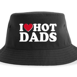 Funny I Heart Love Hot Dads Sustainable Bucket Hat