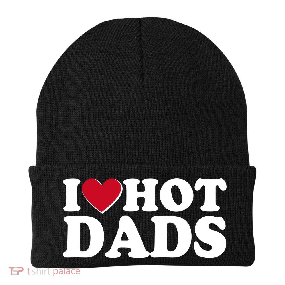 Funny I Heart Love Hot Dads Beanie