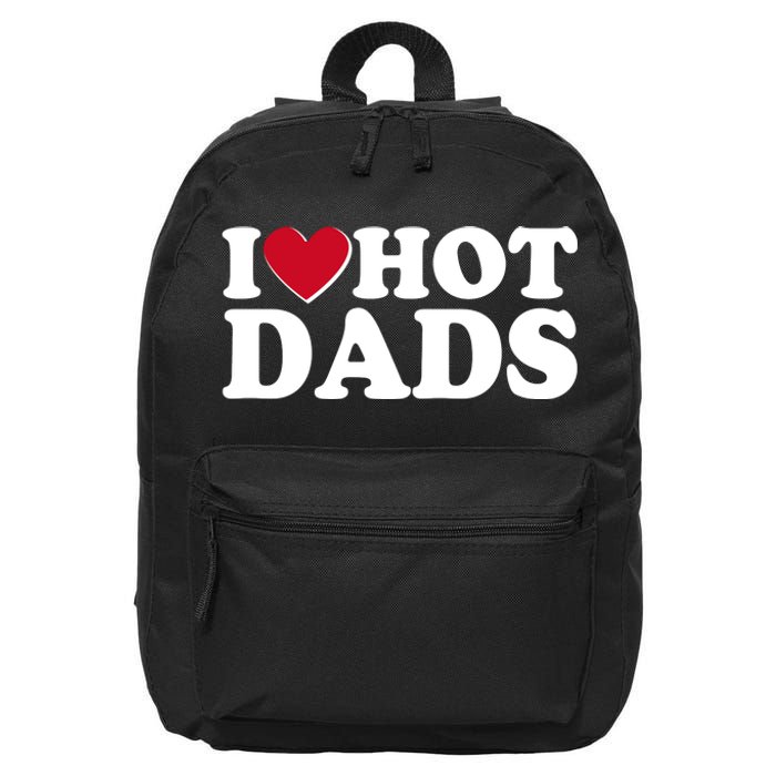 Funny I Heart Love Hot Dads 16 in Basic Backpack