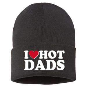 Funny I Heart Love Hot Dads Sustainable Knit Beanie