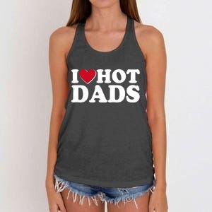 Funny I Heart Love Hot Dads Women's Knotted Racerback Tank