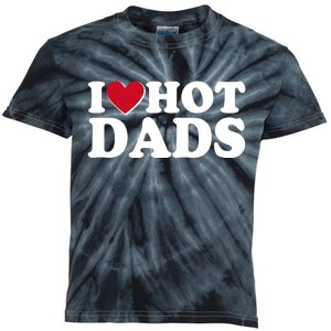 Funny I Heart Love Hot Dads Kids Tie-Dye T-Shirt