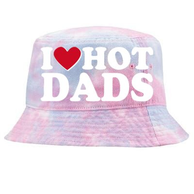 Funny I Heart Love Hot Dads Tie-Dyed Bucket Hat