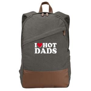 Funny I Heart Love Hot Dads Cotton Canvas Backpack