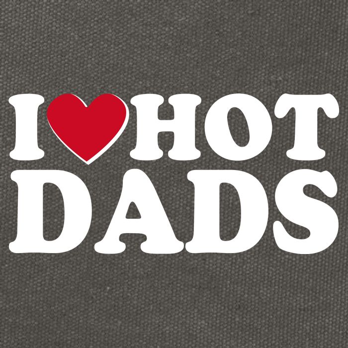 Funny I Heart Love Hot Dads Cotton Canvas Backpack