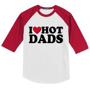 Funny I Heart Love Hot Dads Kids Colorblock Raglan Jersey