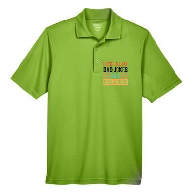 Funny I Keep All Of My Dad Jokes In A Dad-A-Base Men's Origin Performance Pique Polo