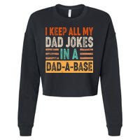 Funny I Keep All Of My Dad Jokes In A Dad-A-Base Cropped Pullover Crew