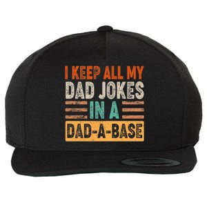 Funny I Keep All Of My Dad Jokes In A Dad-A-Base Wool Snapback Cap