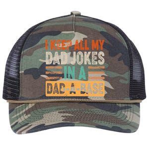 Funny I Keep All Of My Dad Jokes In A Dad-A-Base Retro Rope Trucker Hat Cap