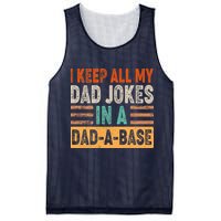 Funny I Keep All Of My Dad Jokes In A Dad-A-Base Mesh Reversible Basketball Jersey Tank
