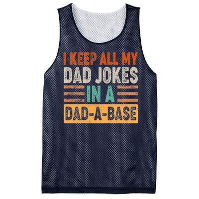 Funny I Keep All Of My Dad Jokes In A Dad-A-Base Mesh Reversible Basketball Jersey Tank