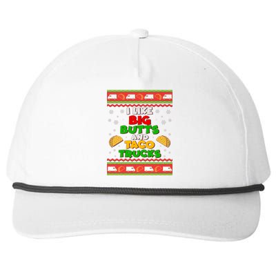 Funny I Like Big Butts and Tacos Trucks Ugly Christmas Snapback Five-Panel Rope Hat